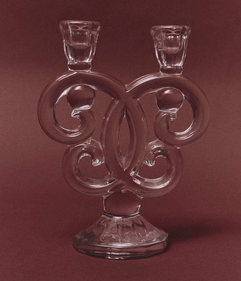 Pair of Glass Candlesticks