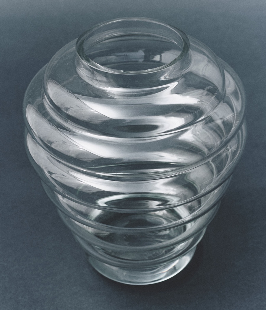 Ribbed Glass Vase