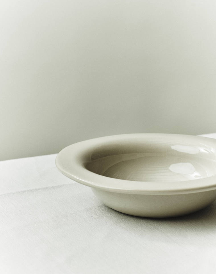 Hand Turned Ceramic Large Shallow Bowl
