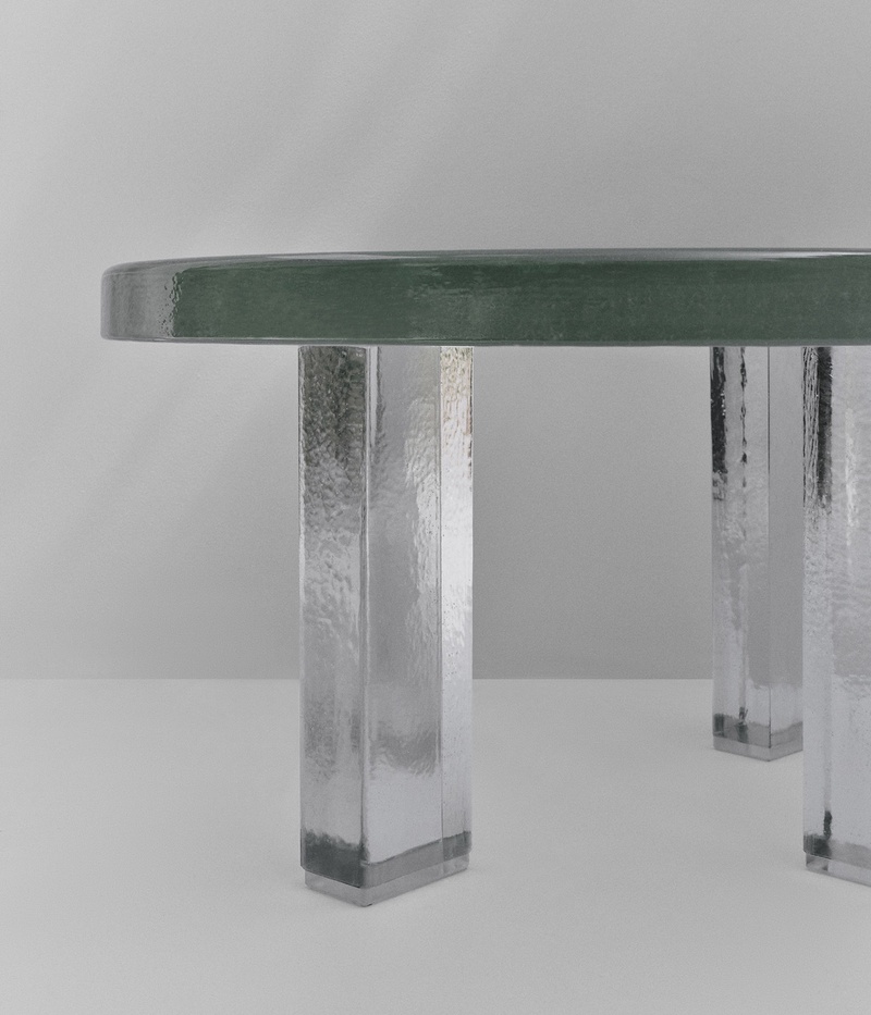 Large Seeded Glass Side Table