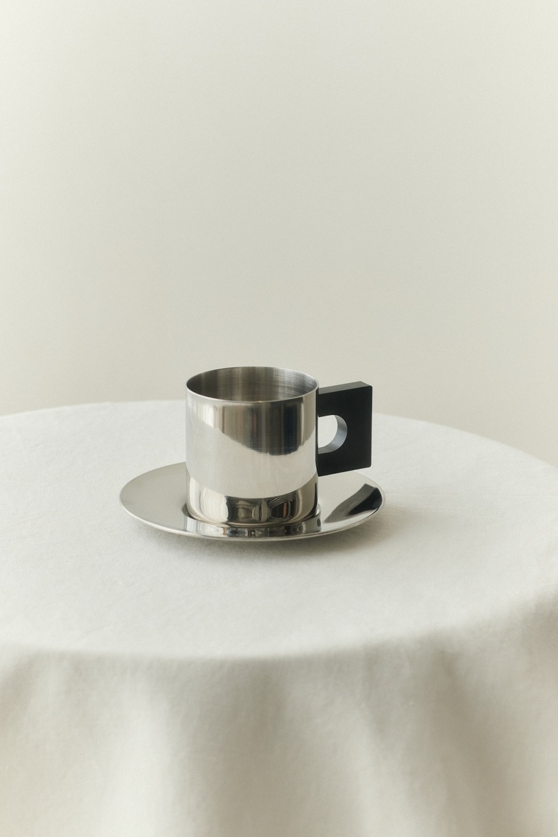 Metal Cup and Saucer