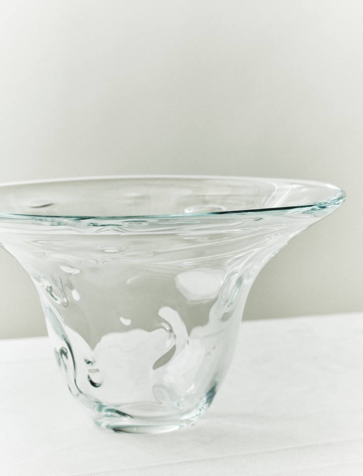 Vintage Glass Bowl, Clear Deco