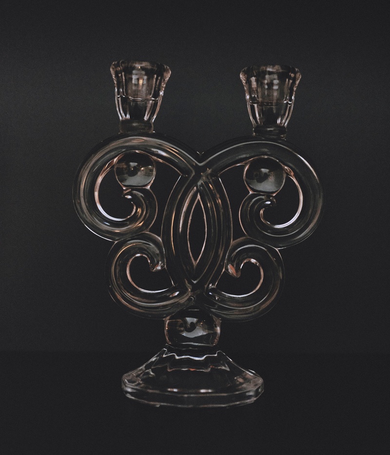 Pair of Glass Candlesticks
