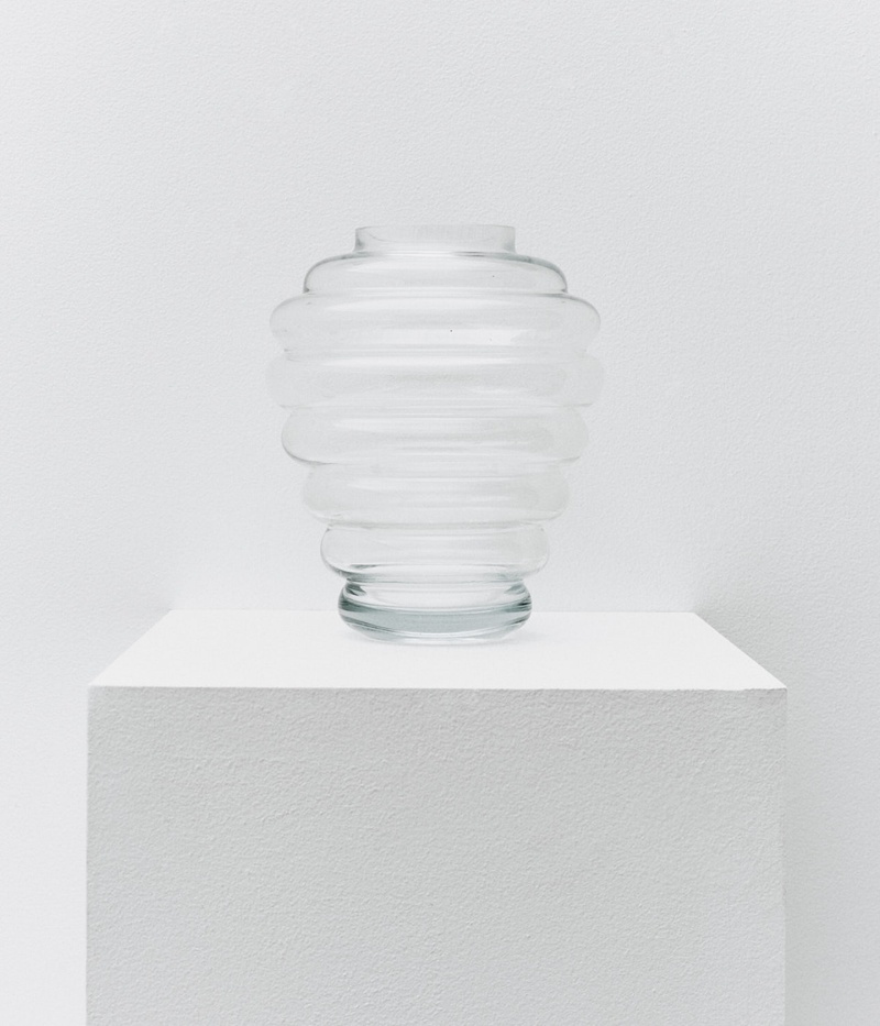 Ribbed Glass Vase