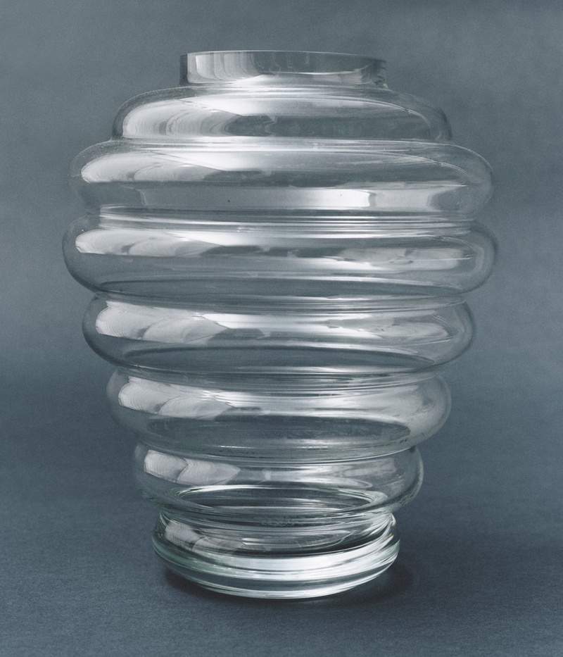 Ribbed Glass Vase