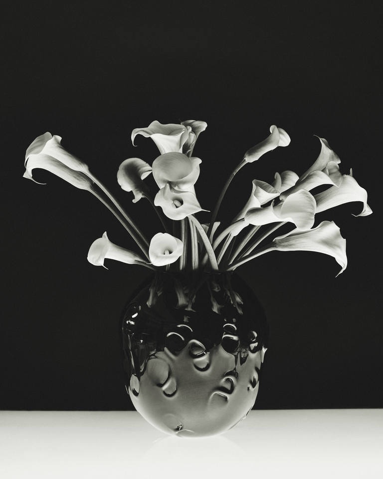 Vintage Glass Vase, Black Deco