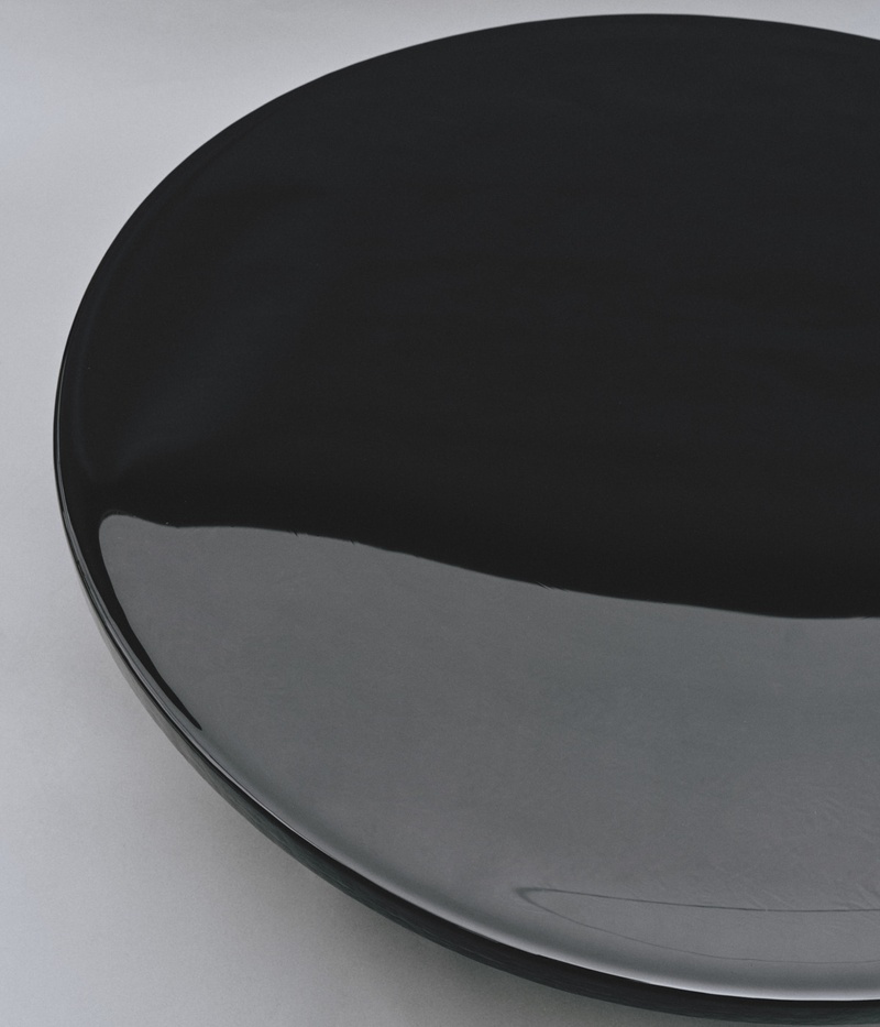 Large Black Seeded Glass Coffee Table
