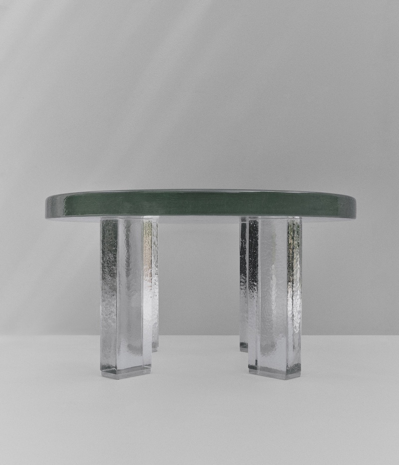 Large Seeded Glass Side Table